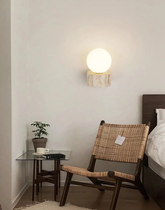 Vintage Natural Stone Art Wall Sconce