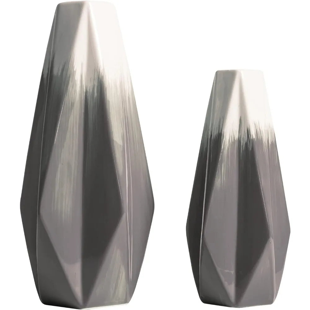 Modern White Grey Vases Set