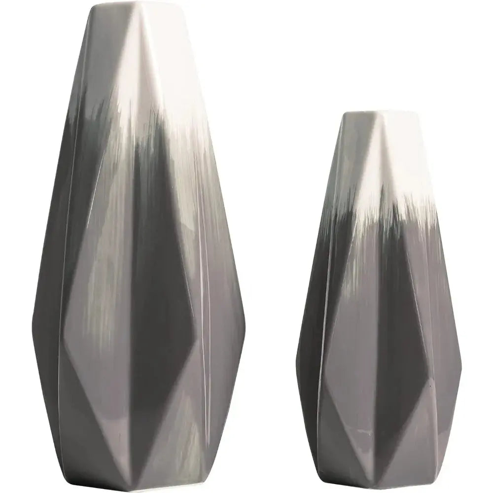 Modern White Grey Vases Set - Decorstly