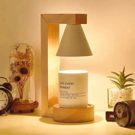 Wooden Candle Warmer Table Lamp - Decorstly