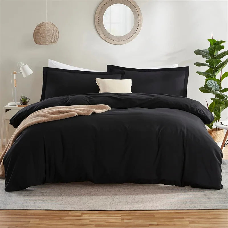 Dark Black Duvet Cover Set