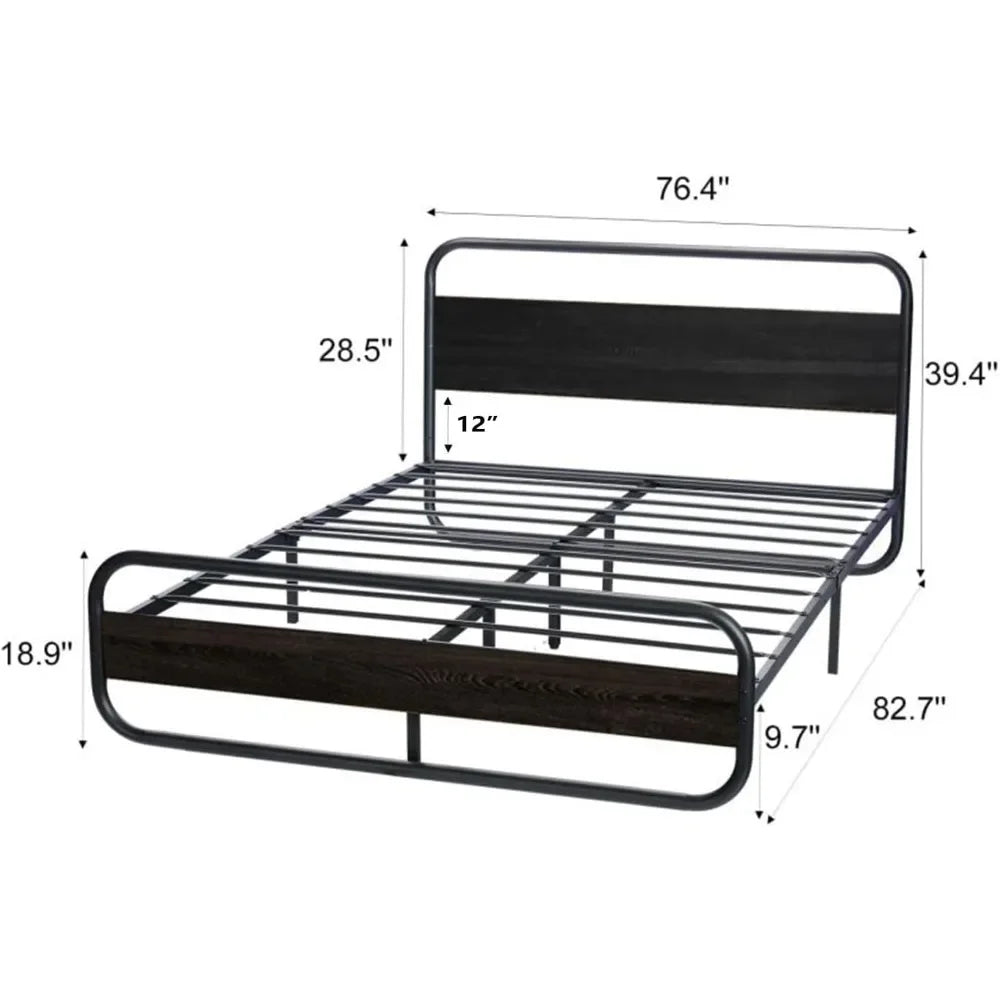 Luminous Metal King Bed Frame