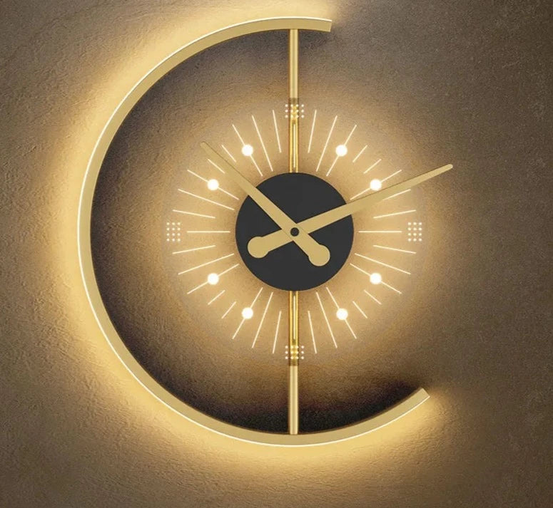 Half Moon Clock Lamp