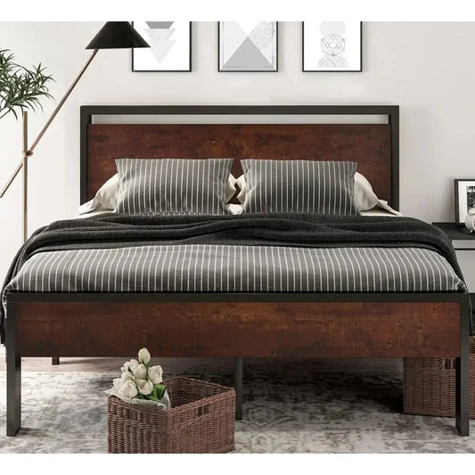 Prestige Wooden Headboard Platform Bed - Decorstly