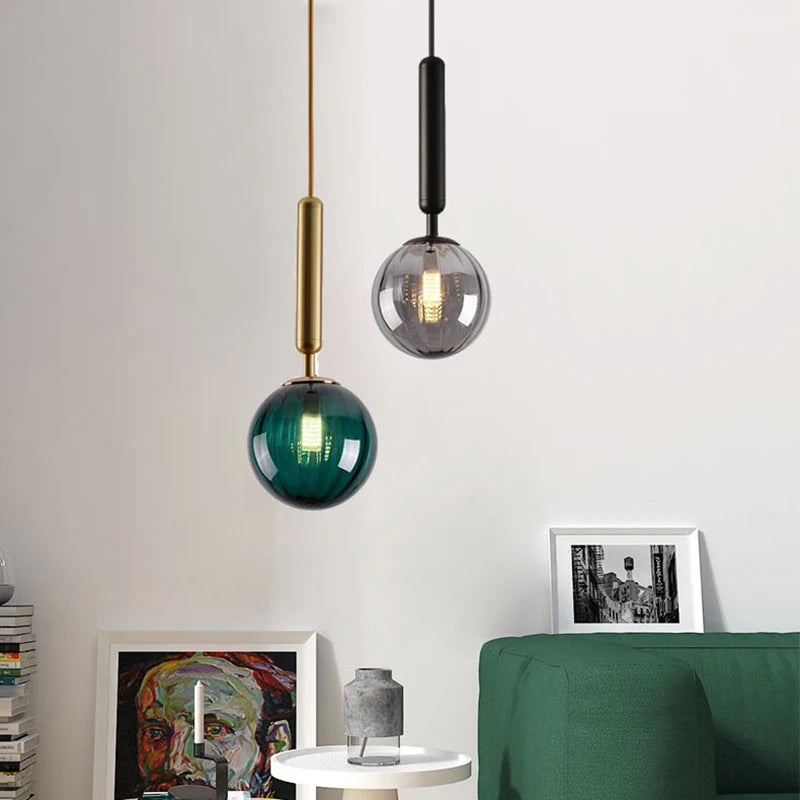 Glass Ball Kitchen Island Pendant Light