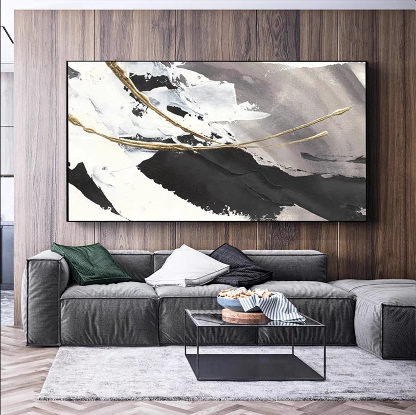 Golden Foil Abstract Canvas Art