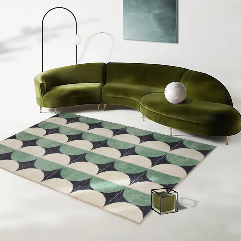 Circle Art Plaid Rug