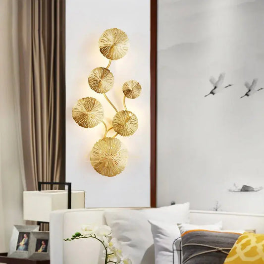 Gold LED Lotus Leaf Wall Light - Decorstly