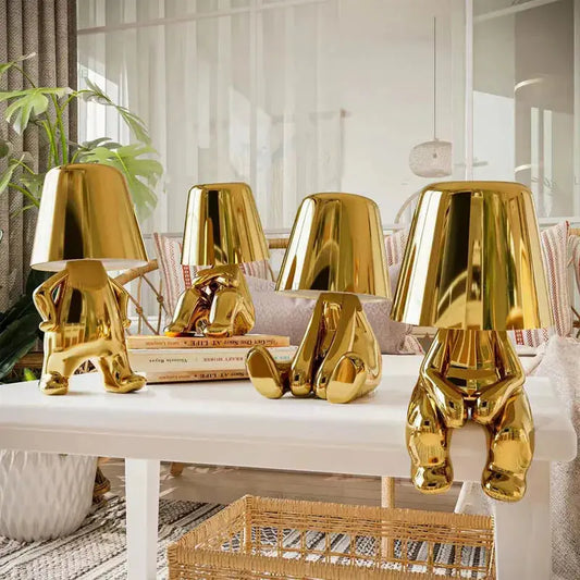 Italy Little Golden Man Night Light - Decorstly
