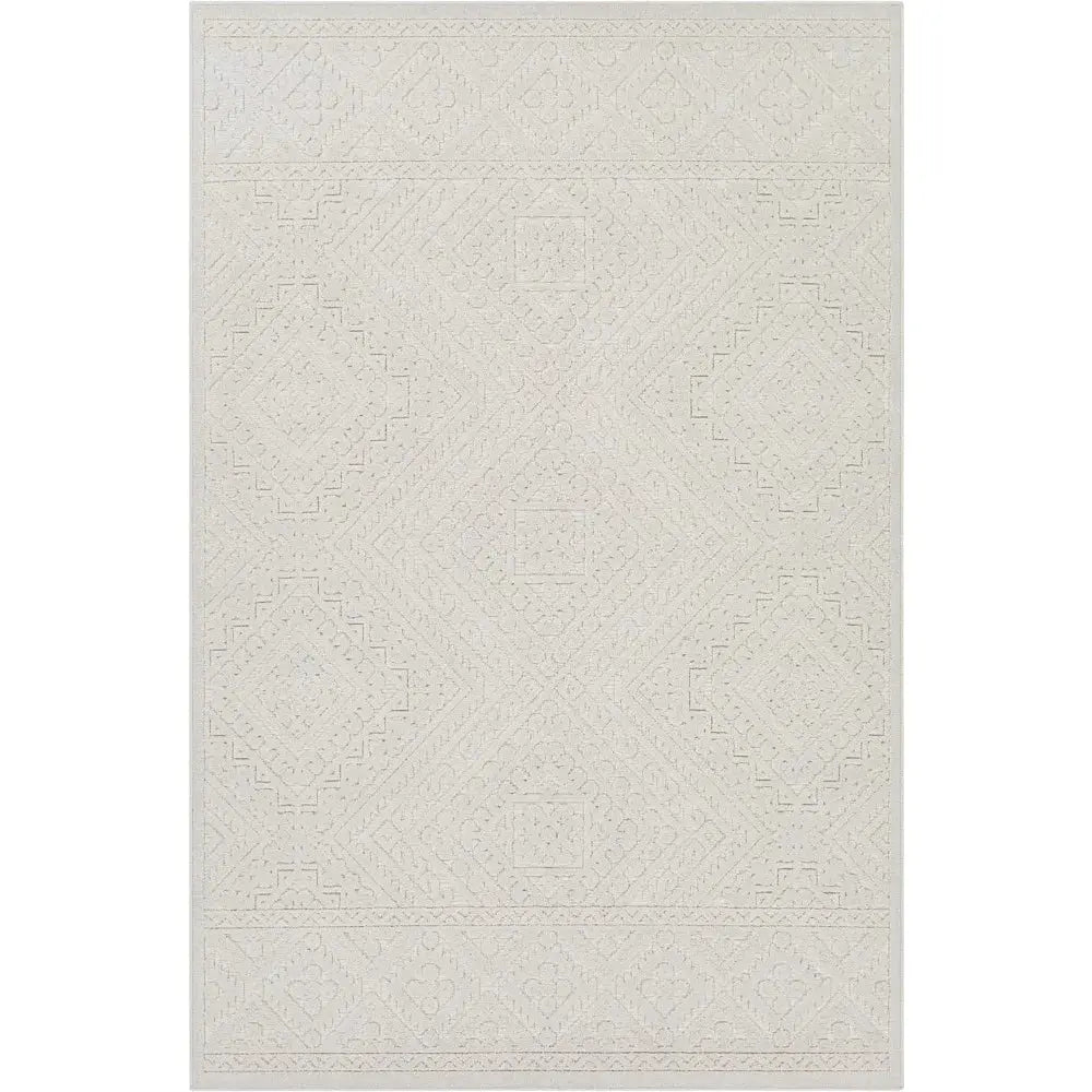 Ivory Textured Area Rug - Decorstly