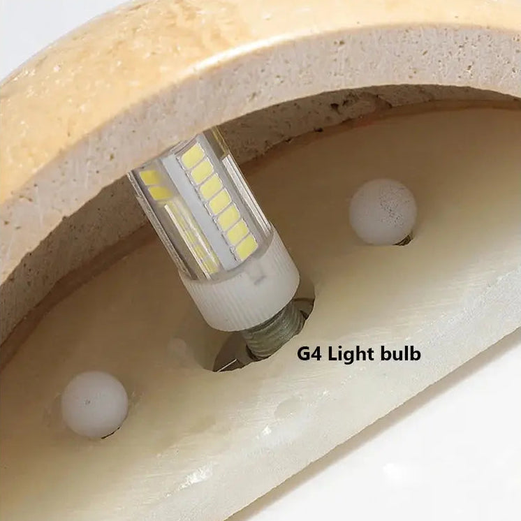 Yellow Travertine Natural Stone Wall Sconce - Decorstly