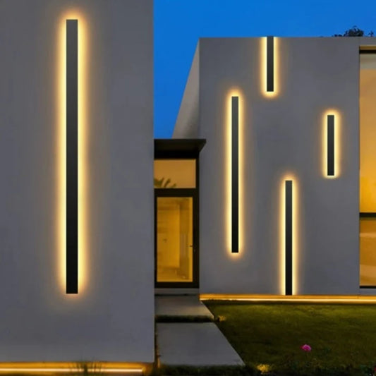 Sleek UrbanGlow Aluminum Wall Lamp illuminating modern exterior wall lights.
