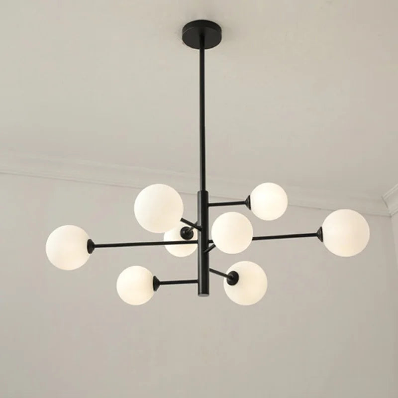 Modern Glass Brass Chandelier