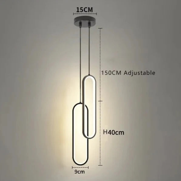 A minimalist Luminance LED Pendant Light adding a touch of sophistication.