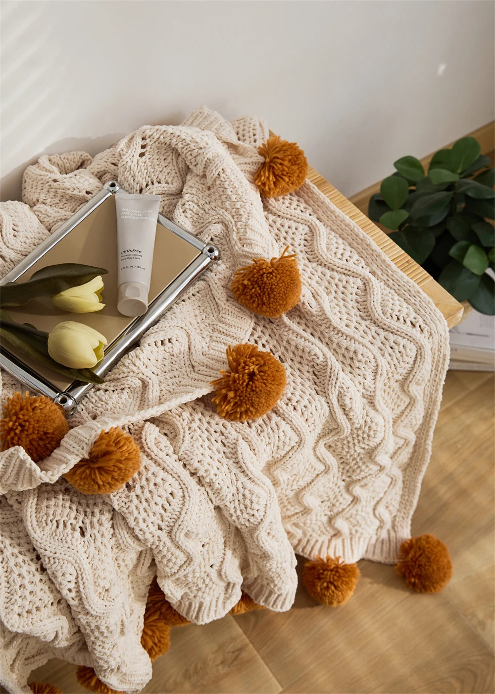 Chenille Stripe Blanket Throw