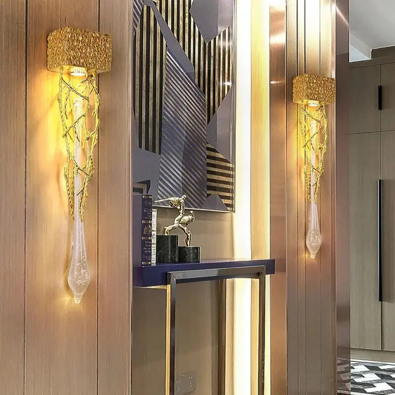 Crystal Gold Wall Sconce - Decorstly