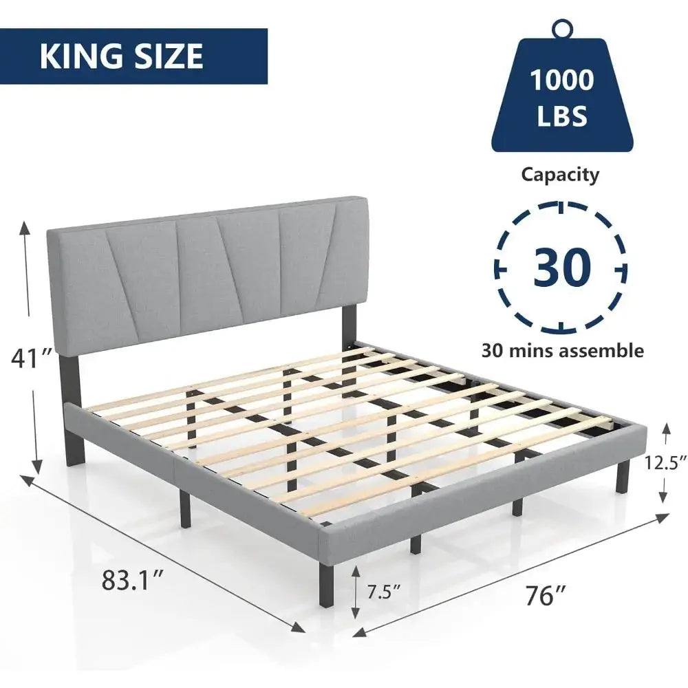 GrayRest King Bed Frame - Decorstly