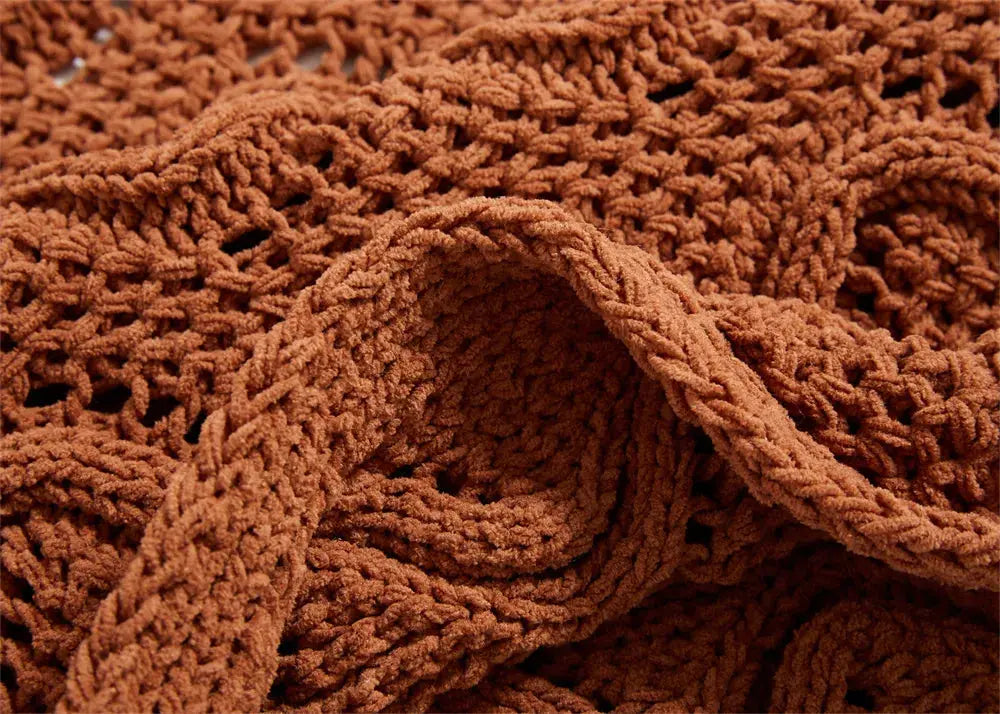 Chenille Stripe Blanket Throw - Decorstly