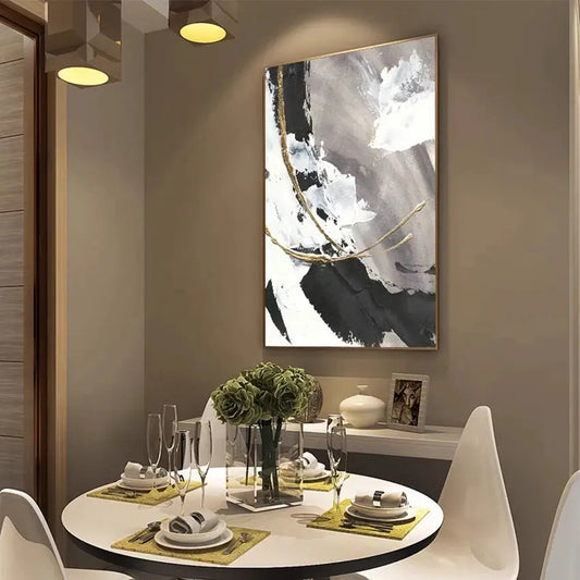 Golden Foil Abstract Canvas Art - Decorstly
