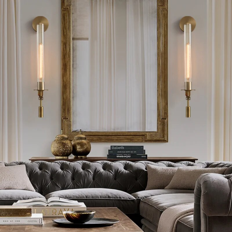 Tall Glass Wall Sconce