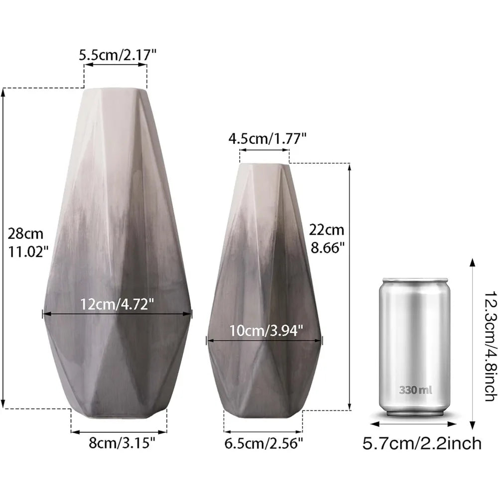 Modern White Grey Vases Set