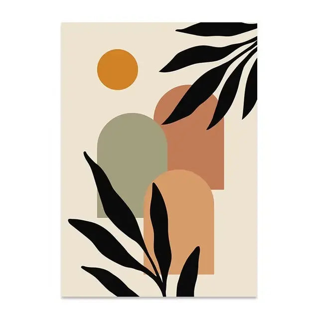 Set of 4 Modern Boho Leaves Art Painting - Decorstly