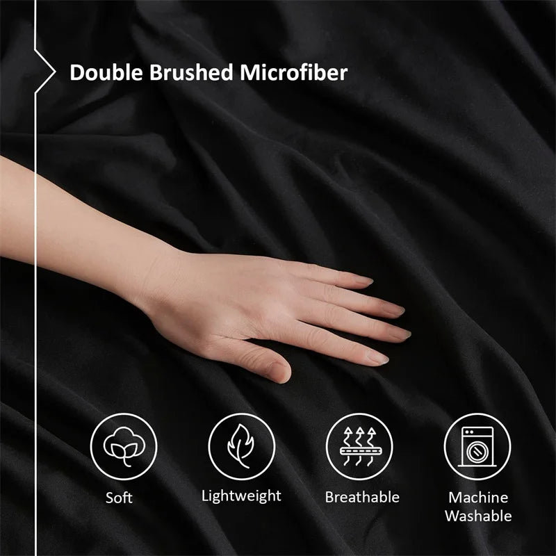 Dark Black Duvet Cover Set