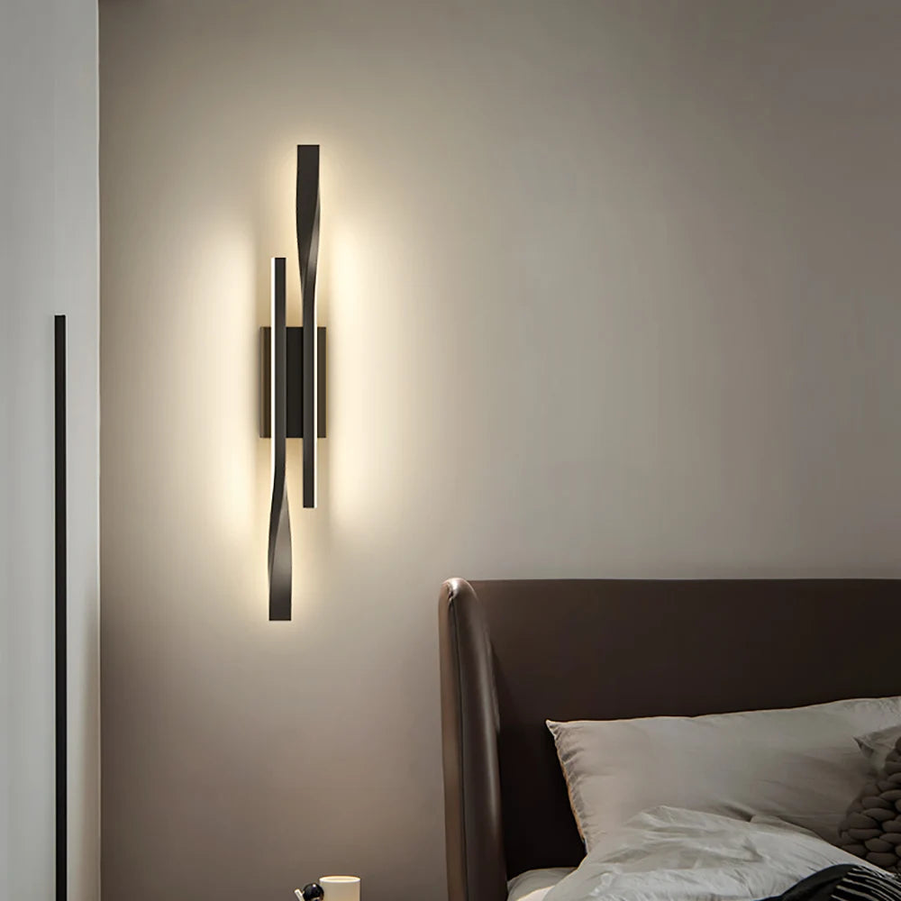 Black Long Double Strips Wall Sconce