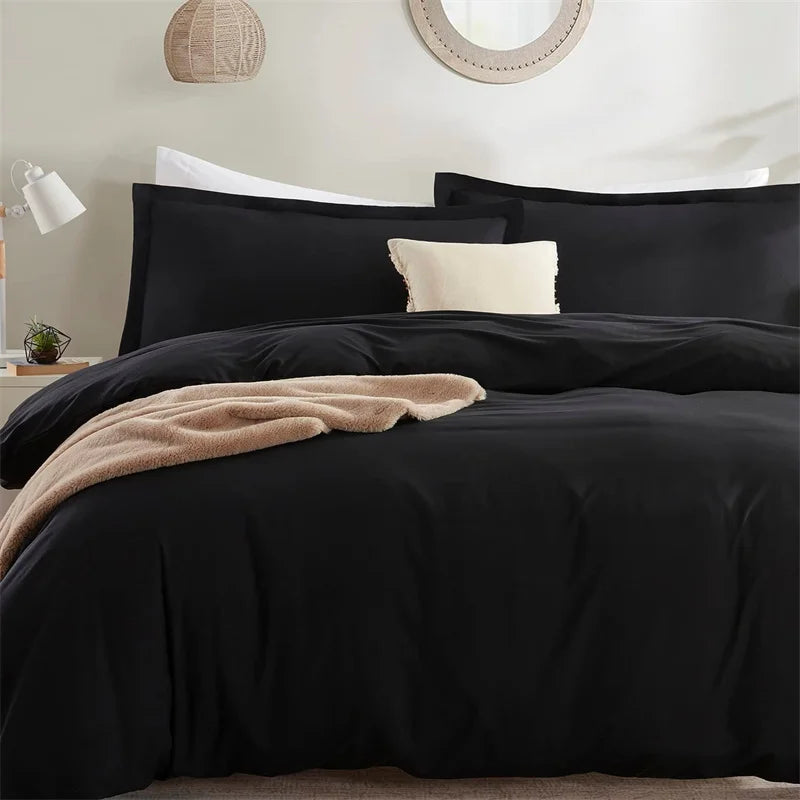 Dark Black Duvet Cover Set