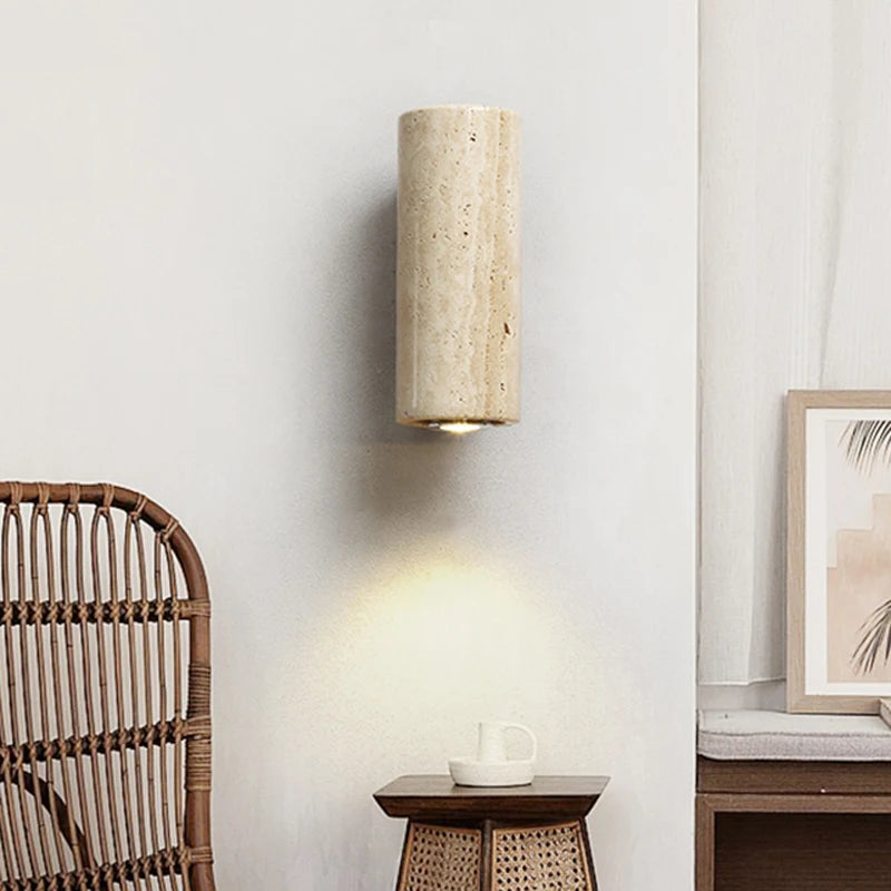 Wabi Sabi Travertine Wall Sconce