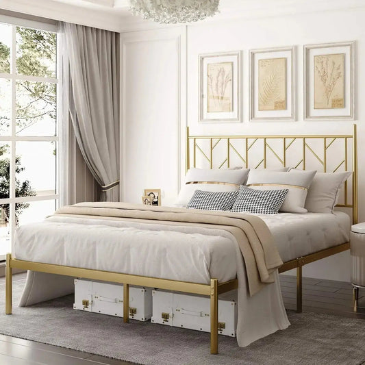Vintage Metal Platform Bed Frame - Decorstly