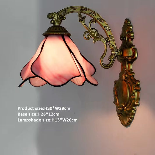 Vintage Stained Glass Wall Lamp