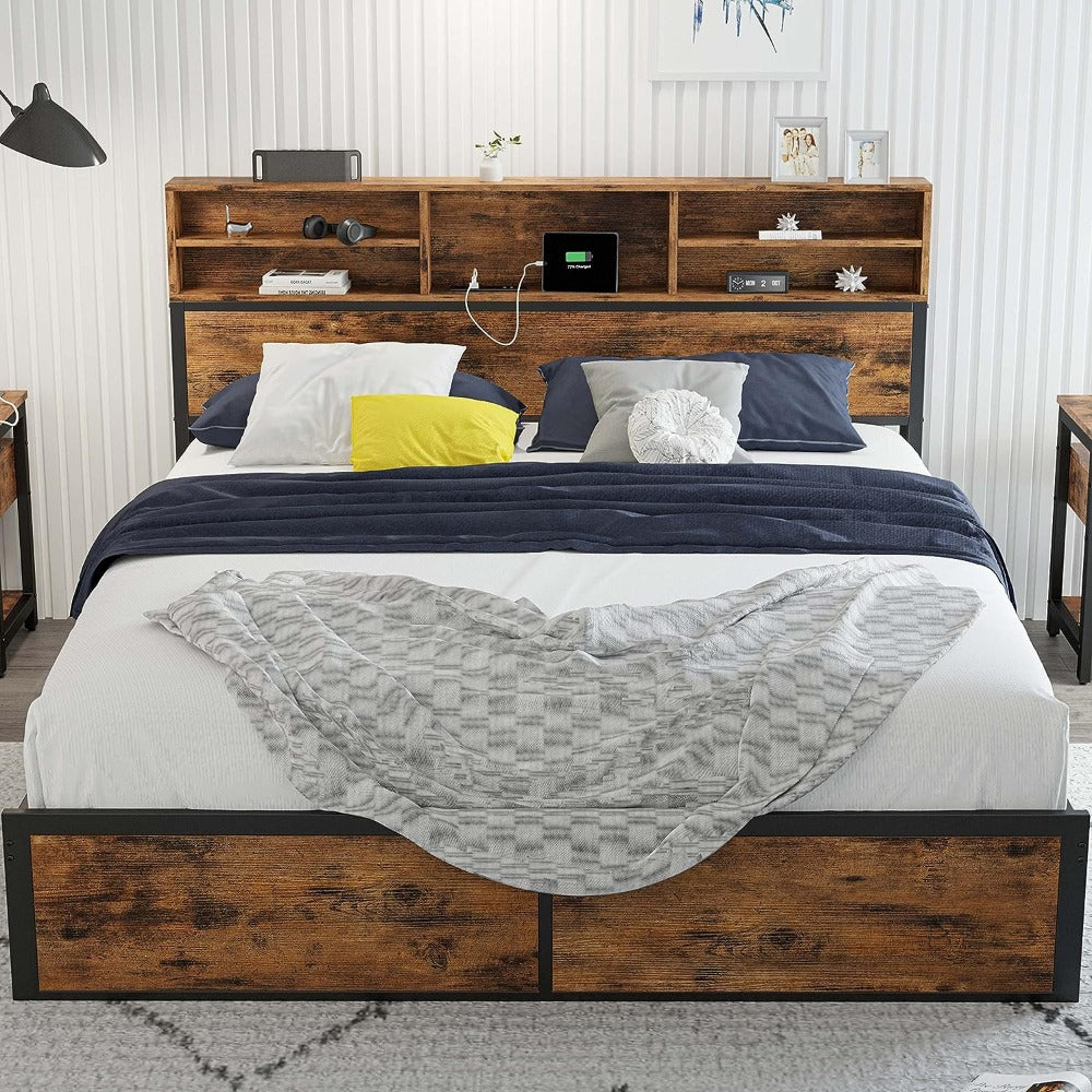 Vintage Tall Bookcase Bed Frame