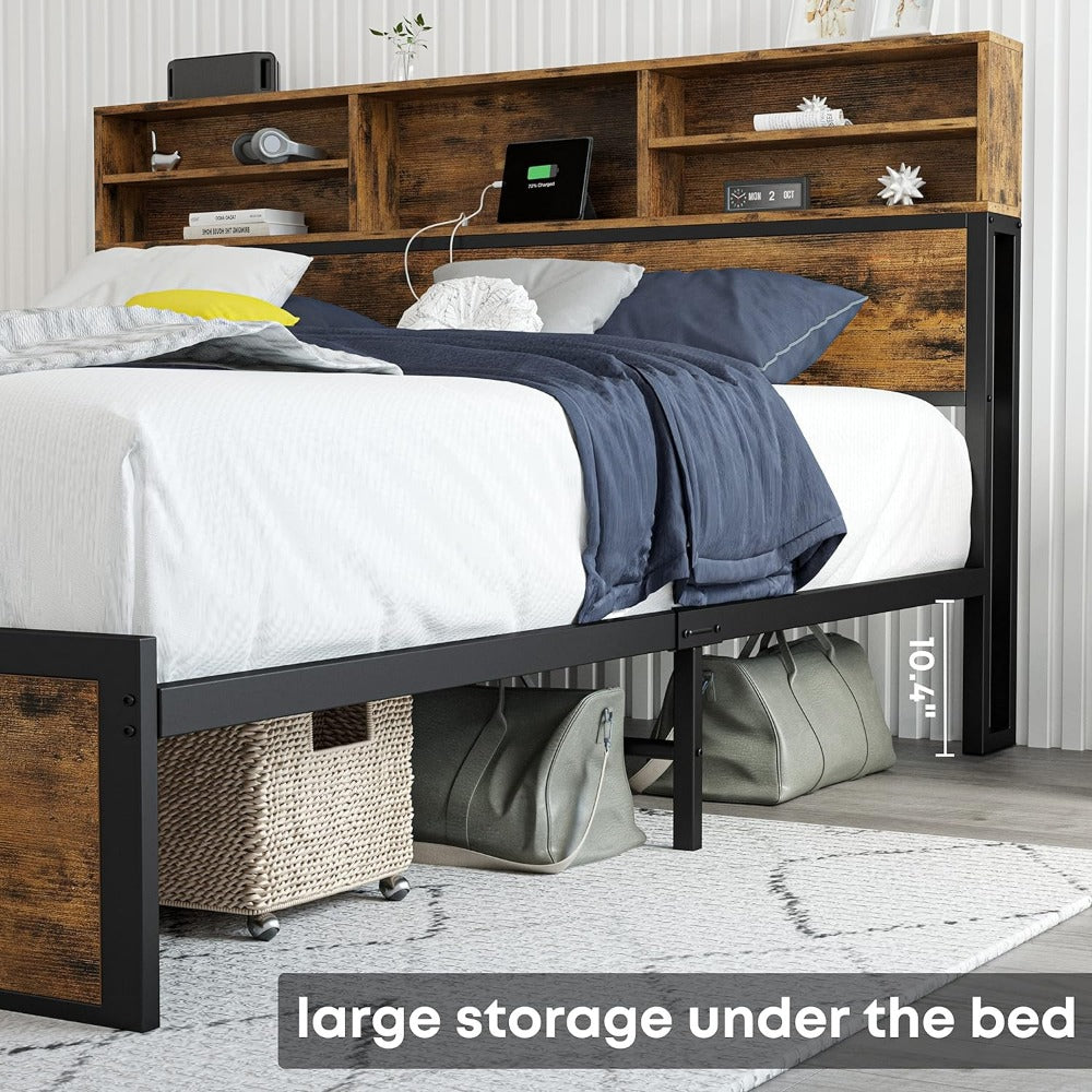 Vintage Tall Bookcase Bed Frame