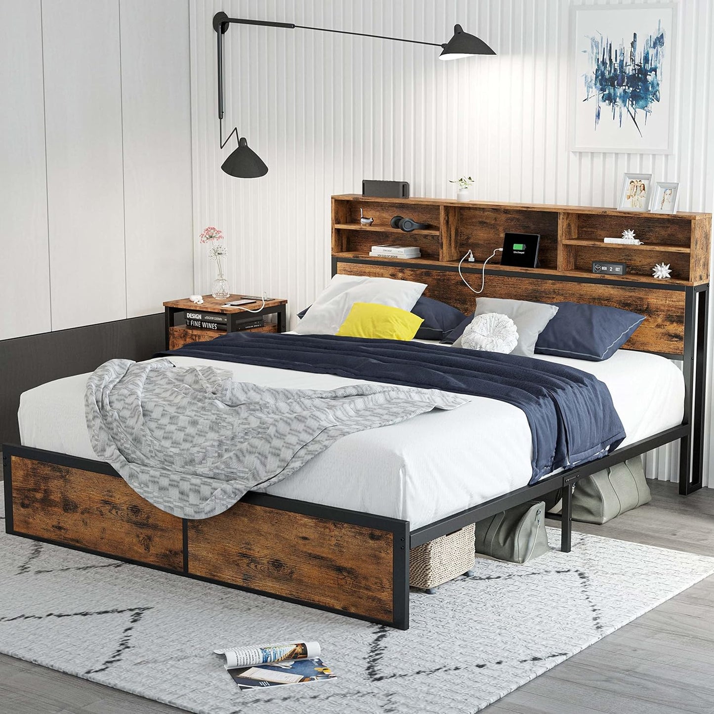 Vintage Tall Bookcase Bed Frame