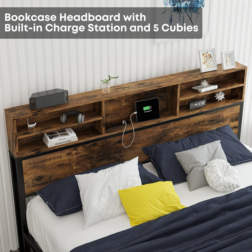 Vintage Tall Bookcase Bed Frame