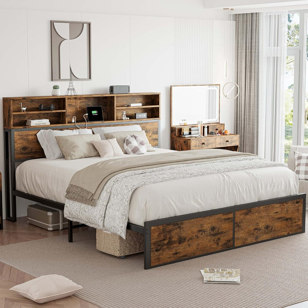 Vintage Tall Bookcase Bed Frame