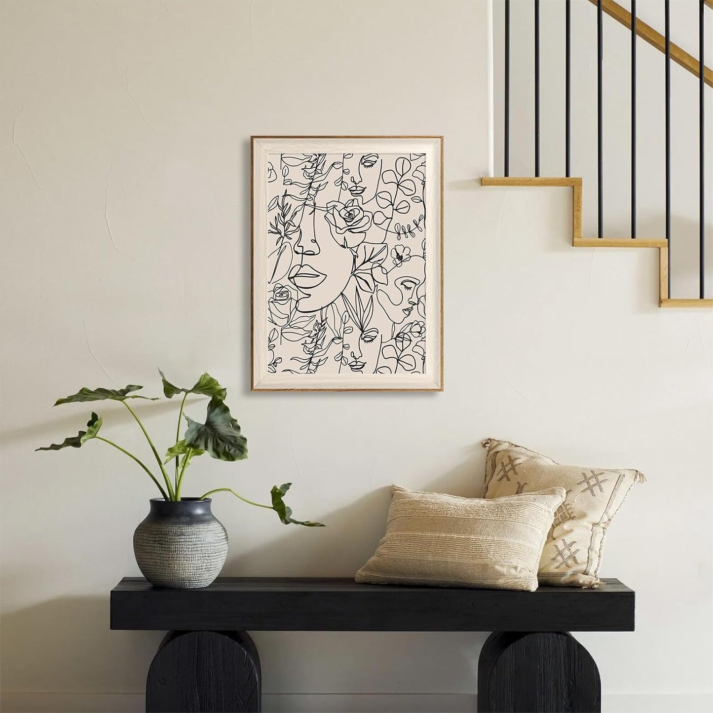 Women Face Line Canvas Art
