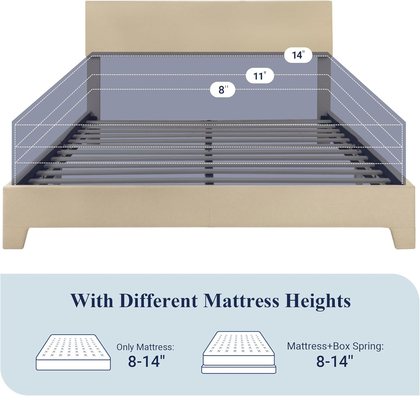 Wood Slats Platform Bed Frame