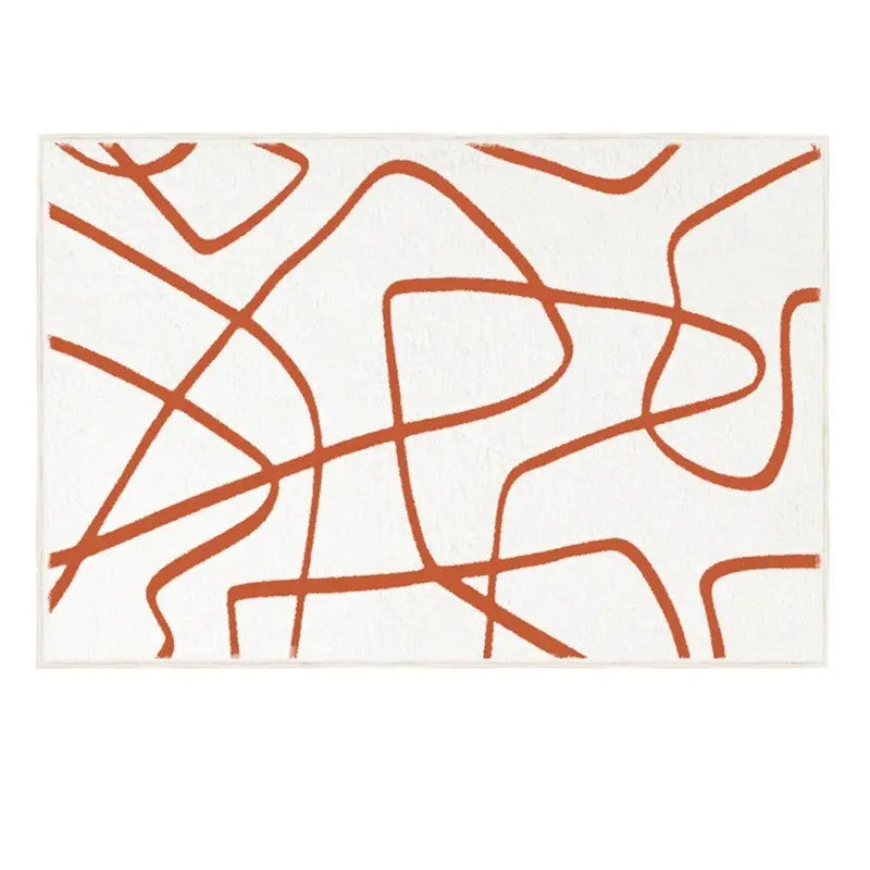 Fluffy Abstract Art Rug: D