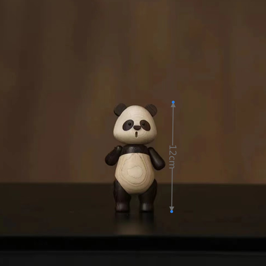 Wooden Tabletop Panda Figurine