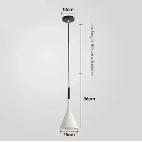 Elegant PureBeam pendant light featuring a black and white, emphasizing its dimensions.