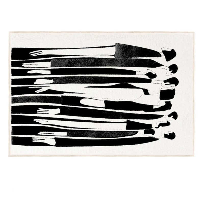 Fluffy Abstract Art Rug: B