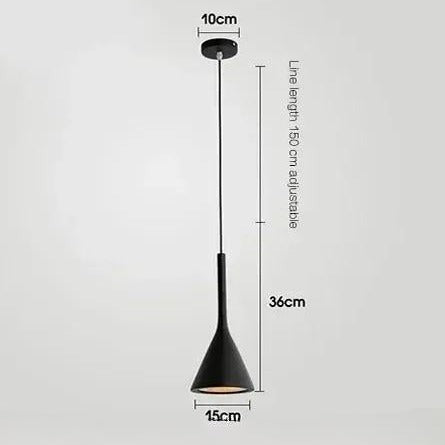 Black pendant light, highlighting its dimensions - PureBeam.