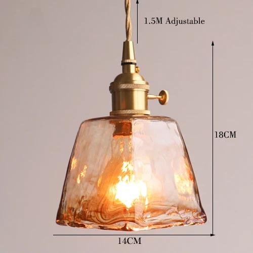 Amber Glass Kitchen Island Pendant Lamp