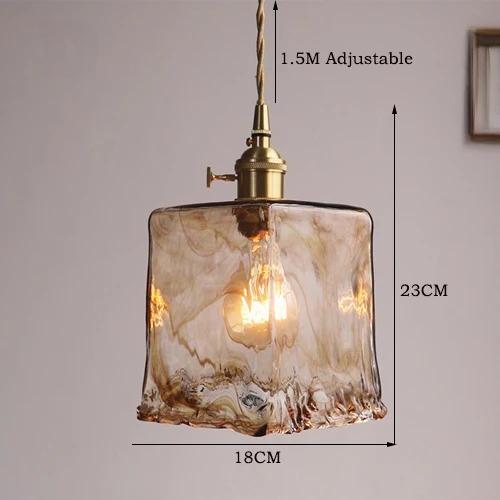 Amber Glass Kitchen Island Pendant Lamp