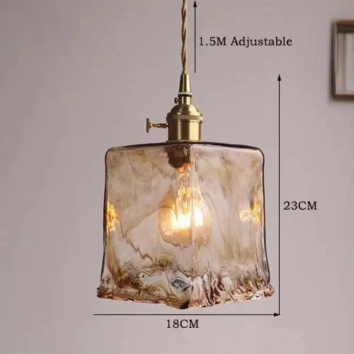 Amber Glass Kitchen Island Pendant Lamp - Decorstly