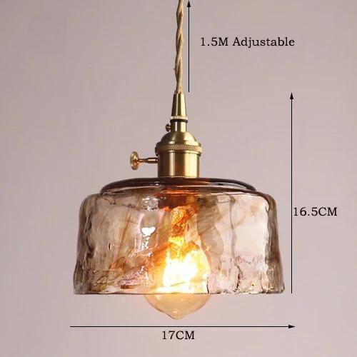 Amber Glass Kitchen Island Pendant Lamp