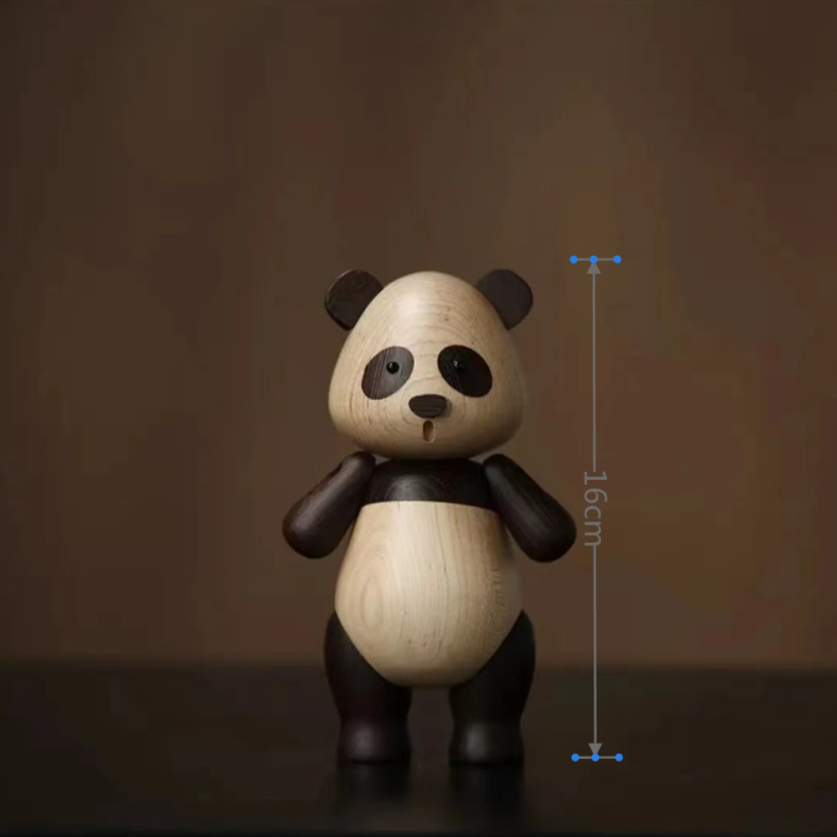 Wooden Tabletop Panda Figurine