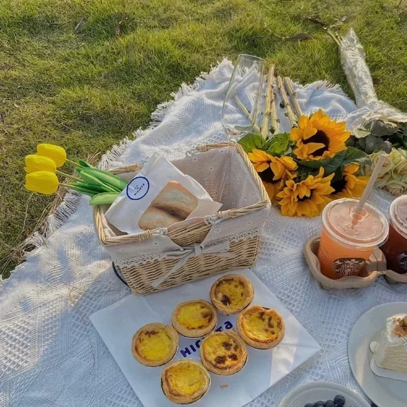 Knitted Picnic Mat and Travel Throw Blanket